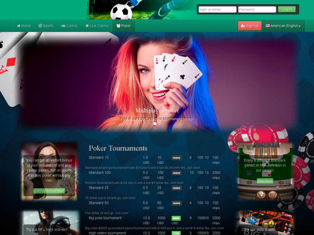 example white label casino poker page
